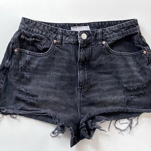 Black Distressed Shorts